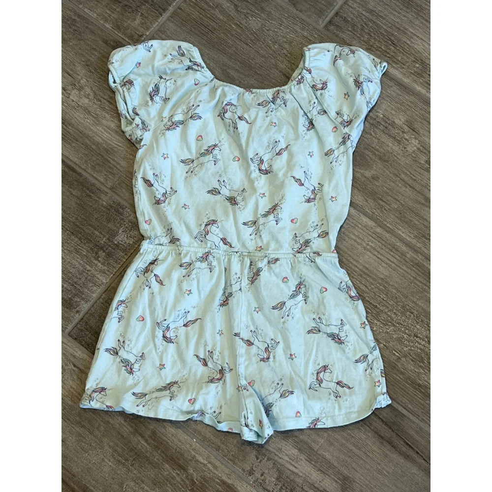 Jumping Beans Unicorn Romper Girls Outfit Playwear Cute Summer Size‎ 7